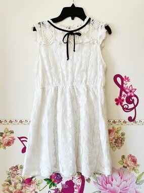 Monteau Girl Girls Lace Flared White Dress XL 14